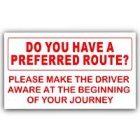 Do You Have a Preferred Route-Red on White-Taxi,Minicab,Minibus Sticker-Information Vinyl Sign 